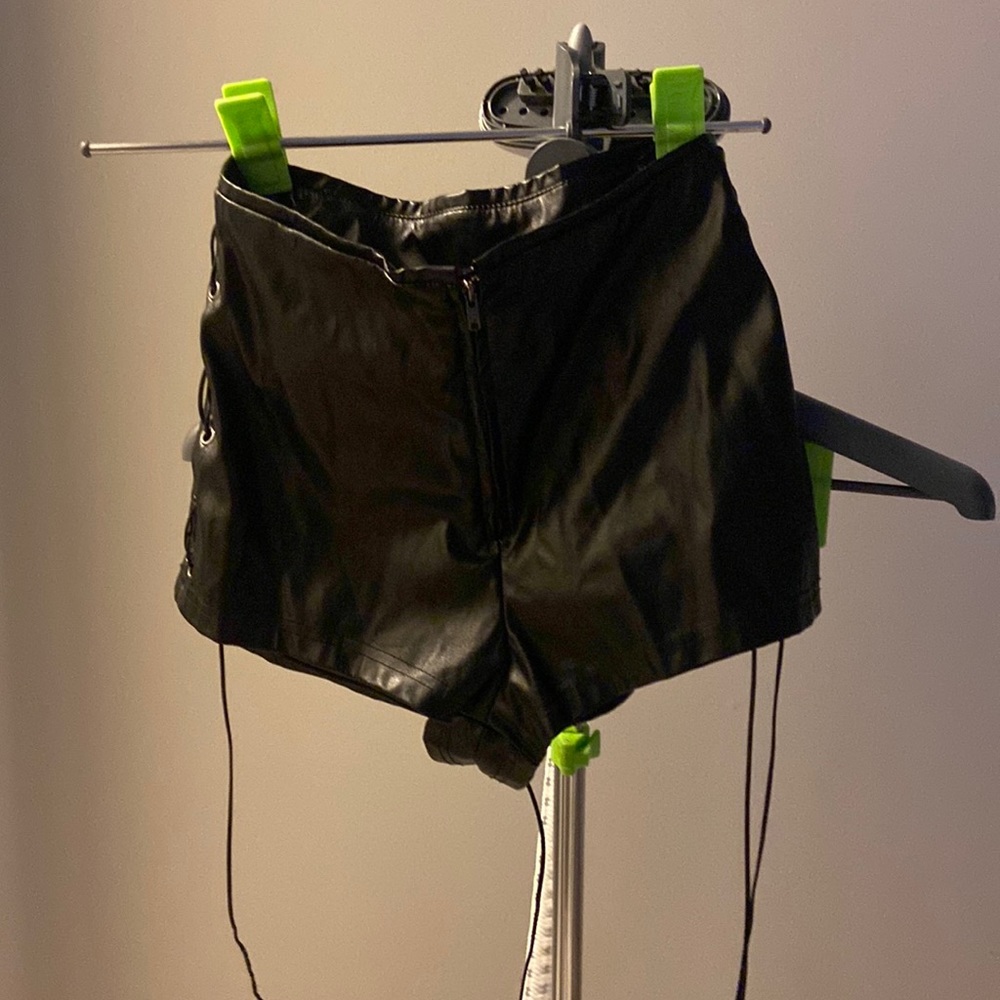 Leather shorts